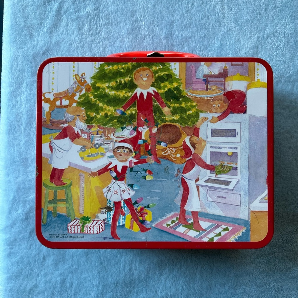 The Elf on the Shelf metal lunch box elf & accessories storage box Christmas fun